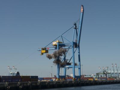 dynamitering containerkraan haven zeebrugge verhelst group